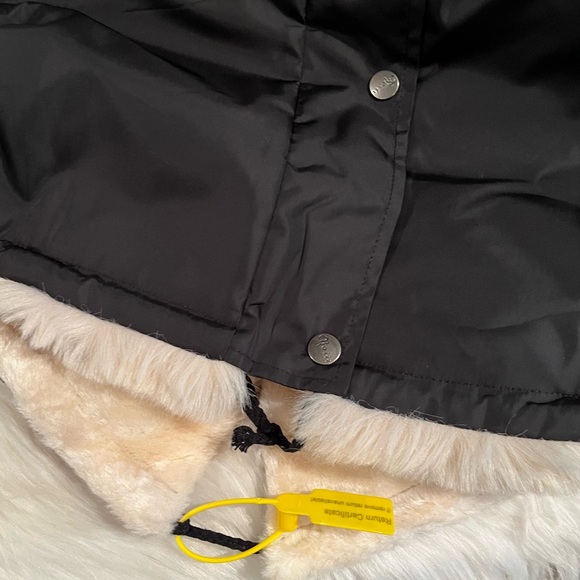 NEW TT Luxe Warm Plush Hooded Faux Fur Long Coat Anorak Raincoat Black Cream … - Picture 14 of 15